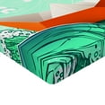 thumbnail image 2 of Ambesonne Ocean Fitted Sheet, Navy Sealife with Waves, Twin XL Size, Sky Blue Orange, 2 of 3