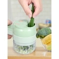 thumbnail image 5 of Handheld Electric Vegetable Cutter Set 1200mAh Rechargeable Portable Vegetable Cutter with 3 Stainless Steel Blades Electric Veggie Chopper Detachable Electric Garlic Chopper for Home Kitchen, 5 of 5