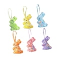 thumbnail image 3 of Adornos colgantes de Pascua: adorables y encantadoras manualidades de bricolaje con lazo de cinta para festividades. 6 conejos de PCS, 3 of 9