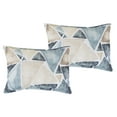 thumbnail image 3 of Triangle Twin Comforter Set with Sheets - 7-Piece Blue Bed in a Bag Set, 3 of 7