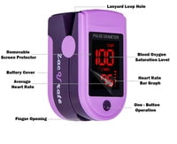 Zacurate Pro Series 500DL Fingertip Pulse Oximeter with Blood Oxygen Monitor, Silicone Cover, Batteries and Lanyard