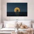 thumbnail image 2 of Elephant Stock Pirate Ship Silhouette Wall Art - Horizontal Canvas Wall Art - Living Room Wall Decor - Transportation Canvas - Orange And Blue Decor - 48" x 32", 2 of 8