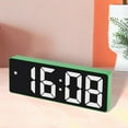 thumbnail image 4 of Reloj despertador digital con pantalla grande y brillo ajustable con función de repetición para escritorio. Verde, 4 of 7