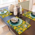 thumbnail image 6 of Placemats Set of 4 / 6, Checkered tractor St Patrick's yellow Placemats for Dining Table Indoor/Outdoors Heat Resistant Washable Placemats 18" x 12", 6 of 8