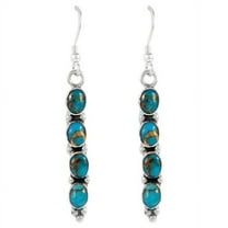 Matrix Turquoise Jewelry Earrings for Women Sterling Silver 925 | Turquoise Network | E1174-C84