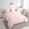 thumbnail image 4 of Homewish Merry Christmas 7-Piece Bedding Comforter Set,Cute Christmas Snowflake King Bedding Sets,Pink White Bed Sheets For Girls Kids,Super Cozy Room Decor Reversible, 4 of 9
