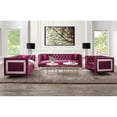 thumbnail image 2 of ACME Heibero Button Tufted Velvet Upholstery Chair in Burgundy, 2 of 7