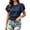 Navy, variant on Babysbule Women's Polka Dot Double Ruffle Short Sleeve Smocked Waist Crew Neck Casual Blouse
