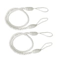 thumbnail image 1 of 2 PCS Curtain Tiebacks Hand Weaving Curtain Clips Rope Holdbacks Pearls Curtain White 2, 1 of 7