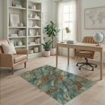thumbnail image 2 of ODIKA 4'x6' Washable Area Rug Flowing Liquid Motif Teal Amber Elegant Flat Decorative Surface for Bedroom, Reading Nook, Pet Friendly & Non-Shedding, 2 of 7