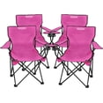 thumbnail image 1 of Sillas Camping Y Playa Plegable Portatil Para Exteriores 4 Piezas Rosa, 1 of 8