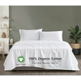 thumbnail image 4 of RUVANTI 100% Organic Cotton Sheets - California king Sheet Sets - 4 Piece Percale Weave Bedding, Crisp, Cooling & Breathable, Soft & Durable, 16" Deep Pocket, Hotel Quality Sábanas - Bright White, 4 of 7