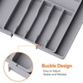 thumbnail image 6 of Lifewit Silverware Drawer Organizer, Expandable Utensil Tray BPA Free, Adjustable Flatware Storage for Spoons Forks Knives, 13"-22.4",  Gray, 6 of 9