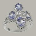 thumbnail image 2 of LBG British Made 925 Sterling Silver Cubic Zirconia & Tanzanite Womens Engagement Ring - 33 size options - Size 9.75, 2 of 6
