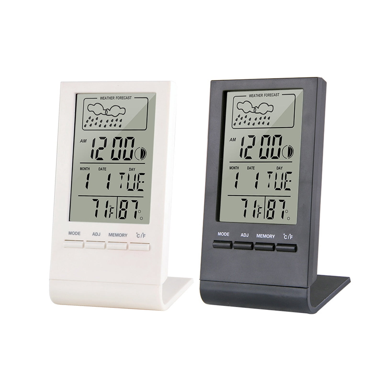 Wireless Thermometer Hygrometer Weather Station Electronic Temperature Clock for Indoor Outdoor - gray