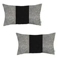 thumbnail image 2 of Set Of Two 20" X 12" Grey And Black Geometric Zippered Handmade Polyester Lumbar Pillow, 2 of 5
