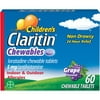 Claritin Allergy Medicine for Kids, Loratadine Antihistamine Grape Chewable Tablets, 60 Ct
