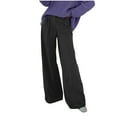 thumbnail image 4 of XFLWAM Women's Wide Leg Pants High Elastic Waisted in The Back Business Work Trousers Long Straight Suit Pants Black S, 4 of 8
