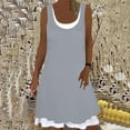 thumbnail image 2 of Hwmodou Women Dresses Tank Dress Spring Loose Sleeveless Vacation Simple Crew Neck Emulation Two Piece Set Dresses Cozy Ladies Sundress, 2 of 8