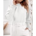 thumbnail image 2 of Sherrylily Women Chiffon Work Blouse Puff Long Sleeve Office Loose Shirt Casual Tops, 2 of 6