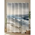 thumbnail image 4 of Modern Ocean Beach Wave Shower Curtain, Abstract Oil Painting Style Waterproof Shower Curtain Set with 12 Hooks Lightweight Washable Fabric Shower Curtains for Bathroom 72x72 Inches, 4 of 6