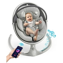 Baby Swing for Infants, Portable Swing for Baby Boy Girl,Remote Control Indoor Baby Rocker with 5 Sway Speeds,1 Seat Positions,10 Music and Bluetooth