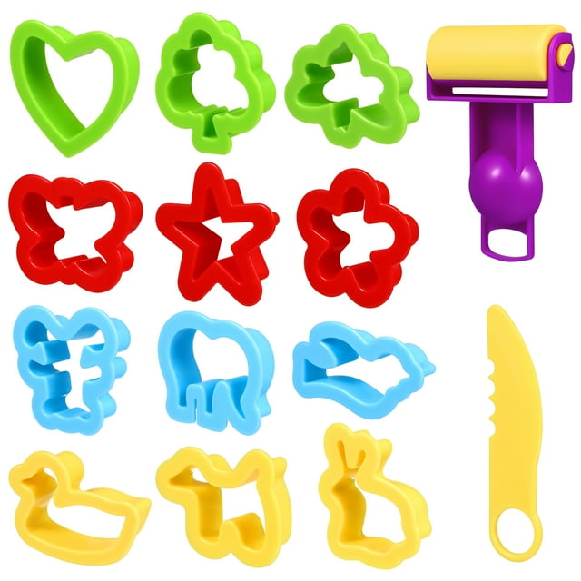 MasteelfCA Children Kids DIY Cutter Mould Kit Clay Modeling Tool with Roller Crafts Accessories