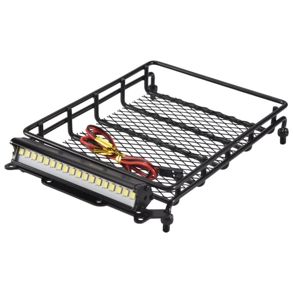 for MN D90 D91 D99 MN90 MN99S 1/12 RC Car Upgrade Parts Metal Luggage Carrier Tray Roof Rack with LED Light Accessories