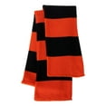 thumbnail image 3 of Knit Winter Rugby Striped Scarf for Men & Women - Stay Warm & Stylish (Orange/ Black) -1 Pack, 3 of 7
