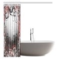 thumbnail image 3 of Cortina de ducha ABPHQTO roja y negra 150x180 cm, 3 of 3
