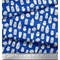 thumbnail image 3 of Soimoi Blue Modal Satin Fabric Jar & Bottle Kitchen Printed Craft Fabric by the Yard 42 Inch Wide, 3 of 3