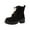 Black, variant on Dasayo Black Women Boots Ankle Motorcycle Hiking Round Toe Lace up Low Heel Booties Women's Shoes 36
