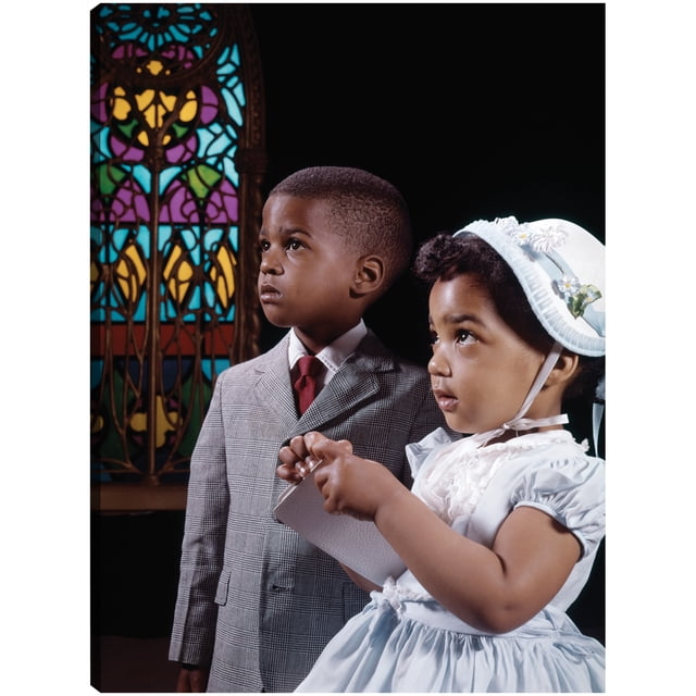 Cuadro Decorativo - niños de la iglesia Jr Impresión en canvas, estrechado.