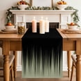 thumbnail image 4 of Sage Green Black Ombre Cotton Linen Table Runner for Dining Kitchen, Modern Abstract Striped Gradient Wedding Outdoor Party Tablerunners, Dresser Scarf Coffee Tablecloth Runners 13x108 Inches, 4 of 9