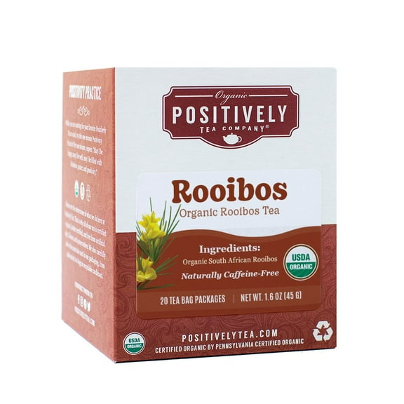 Positively Tea's Organic South African Red Rooibos Tea Bags, 6 Boxes 120 Tea Bags