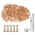 thumbnail image 1 of Unique Bargains 100 Sertit des Rivets en Cuir 10 x 6mm en Métal avec 3 Outils Setter, Ton Or Clair, 1 of 7