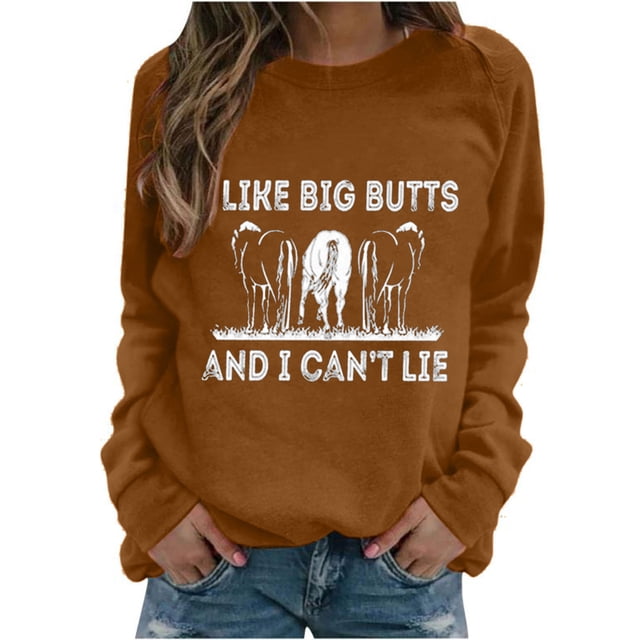Mujeres Casual Manga Completa Cuello Redondo Tops Camisas Sueltas Blusa Jersey Estampado Sudadera Pompotops FGAJ18769