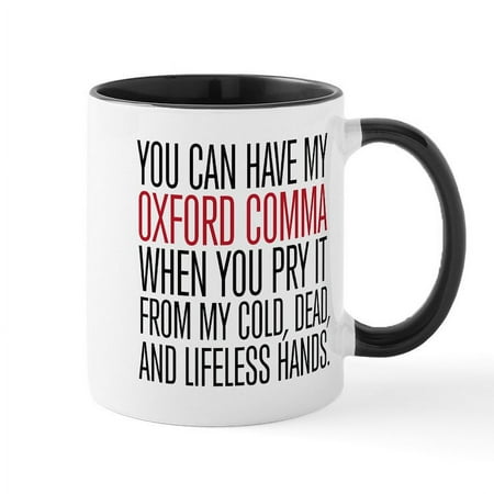 

CafePress - Oxford Comma Humor Mugs - 11 oz Ceramic Mug - Novelty Coffee Tea Cup