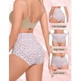 thumbnail image 6 of 4Pack Plus size Women's Briefs Coverage Underwear Ladies Panties for Women Women's High-Waist Light Tummy Control Girdle Panties 2Black+2leopard 2XL, 6 of 6