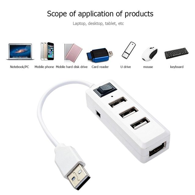 USB 20 Hub portátil 4 puertos expansor divisor adaptador de carga Likrtyny y transferencia de datos para Macbook Pro Mac Mini Laptop Accesorios