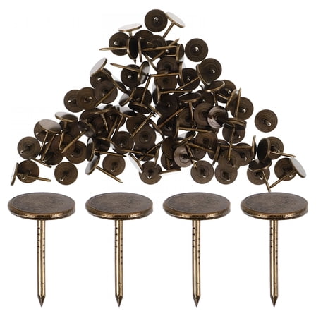 LAMIRO 100Pcs Flat Head Thumb Tack for Wood with Dark Brown Iron Material for Fixing Thumbtacks for Hanging