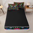 thumbnail image 4 of Homewish Rainbow Hummingbird Zipper Twin Comforter Sets with Fitted Sheet and 2 Pillowcases,Colorful Plant Flowers Blossom Zipper Bedding Set,Reversible,4-Piece, 4 of 7