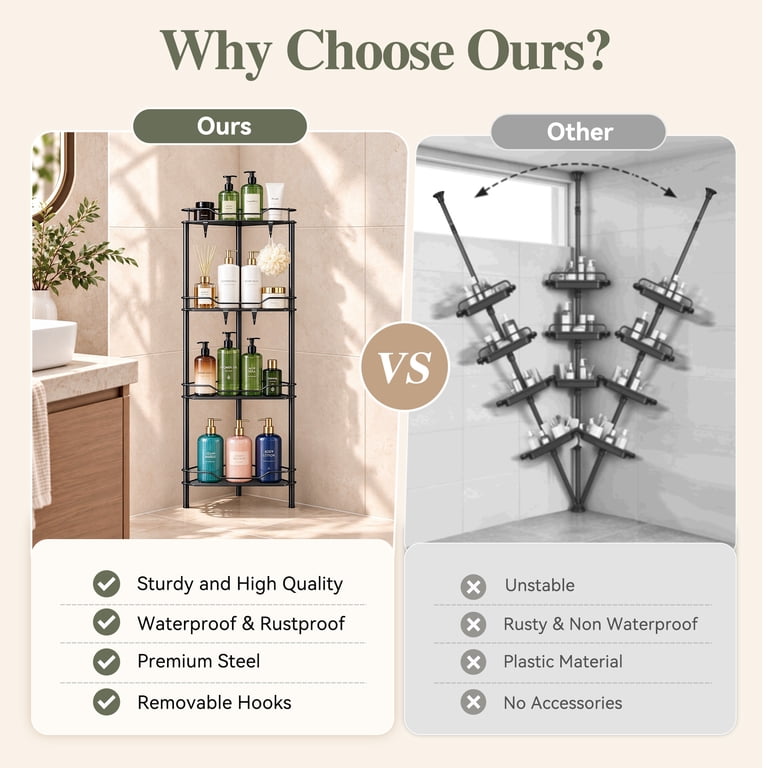 4-Tier Stainless Steel Freestanding Corner Shower Caddy photo 7