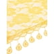 thumbnail image 4 of INSPIRAR CHIC Bufandas de Encaje Rosa Floral Mantilla, Chal Triangular de Malla con Borlas, Cubierta de Cabeza de Capilla Velos de Novia Masiva 55.1x18.9" Amarillo, 4 of 5