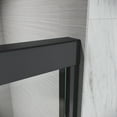 Modern Matte Black SemiFrameless Double Bathtub Door with Sliding