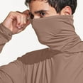 thumbnail image 5 of Mens Long Sleeve Hoodies with Mask Lightweight Pullover Sun Protection UV Shirts Unisex Solid Stretchy Slim Hiking T-Shirts Summer, 5 of 7
