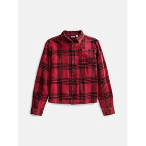 Weekend Academy Boys Garment Washed Flannel Shirt