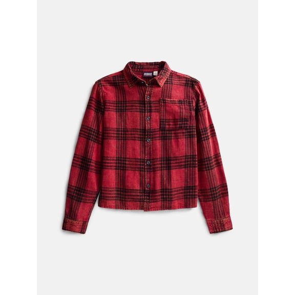 Weekend Academy Boys Garment Washed Flannel Shirt, Sizes XS-XXL