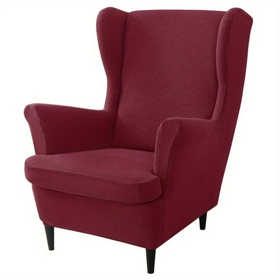Wing Chair Slipcovers Elastic Wingback Chair Covers 2 Pieces Wingback Armchair Slipcover Stretch Chair Slip Covers for Living Room Bedroom