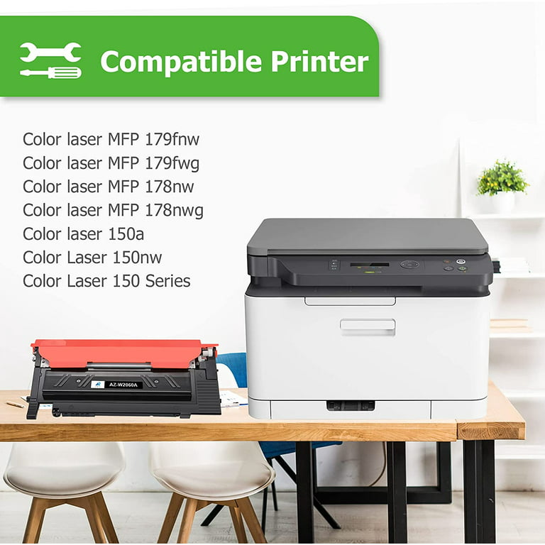 116A Toner Cartridges With Chip Compatible for HP 116A W2060A Color  LaserJet MFP 179Fnw 178nw 179fwg 178nwg 150a 150nw 150 Series Printer Ink  (Yellow